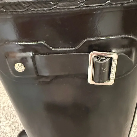 Hunter Black Gloss Original Tall Rain Boots - Picture 10 of 16